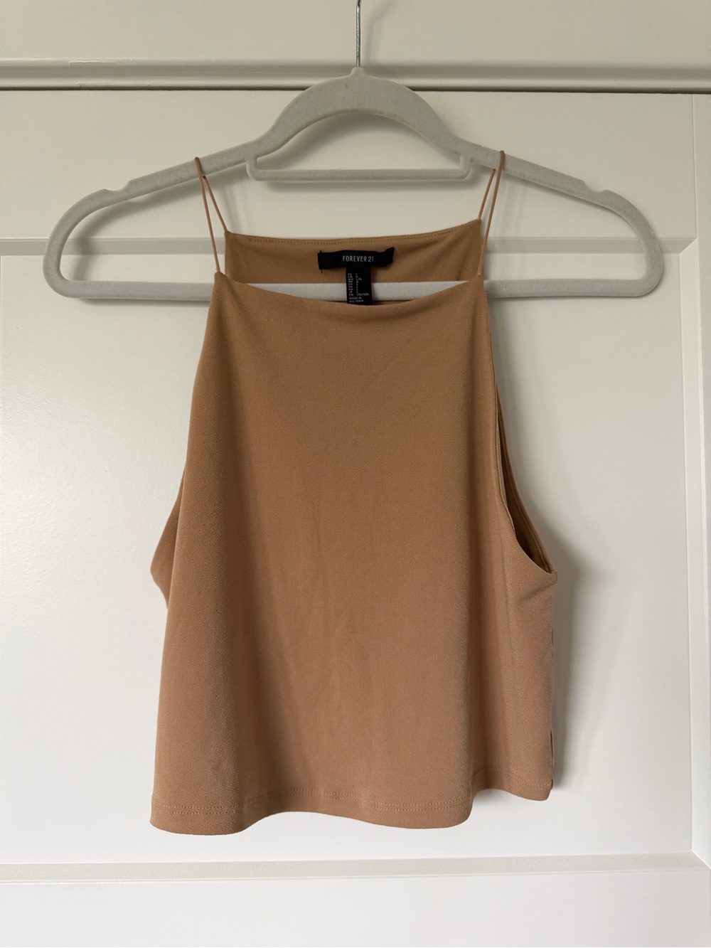 Forever 21 Beige/Tan Spaghetti-Strap Cropped Cami